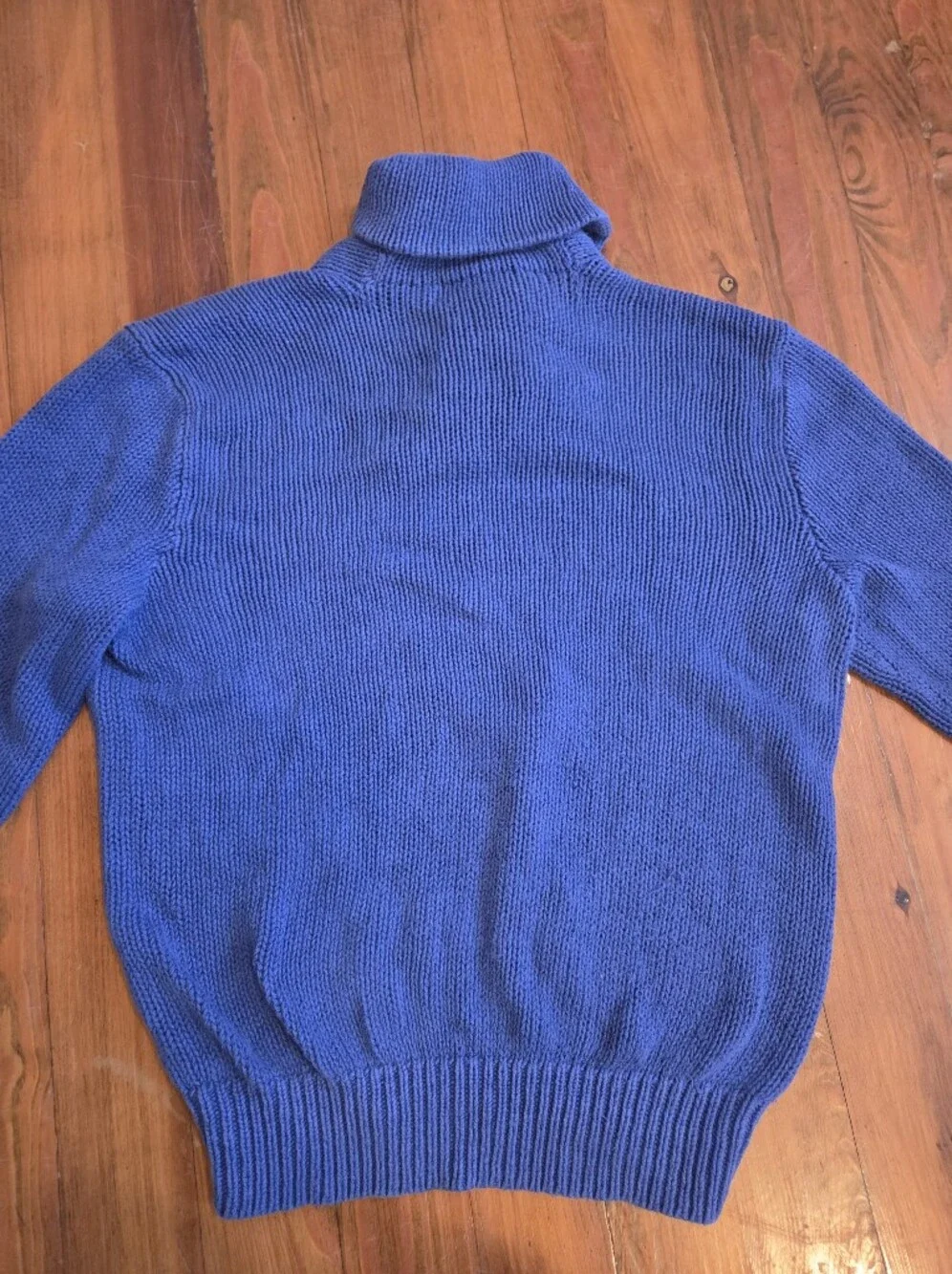 Polo Ralph Lauren Sweater Blue Shawl Collar Toggle Knit Linen Size L - Picture 5 of 8